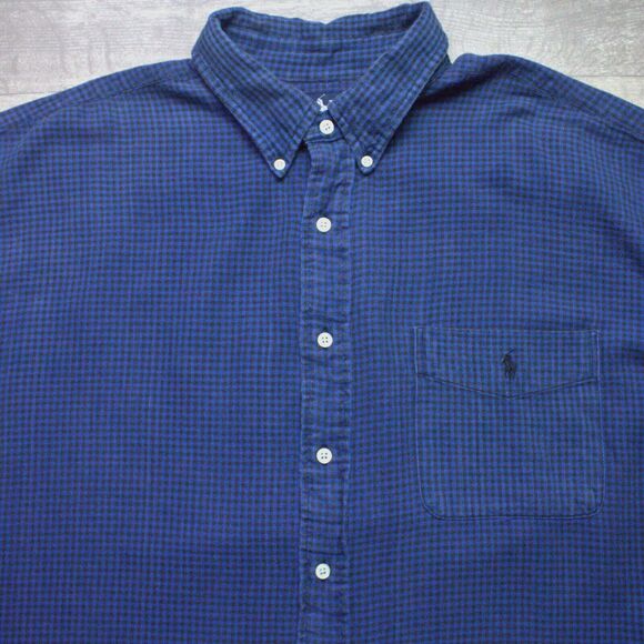 Ralph Lauren Blair Mens 2XL XXL Vintage 100% Cotton Button Up Plaid Shirt - Picture 4 of 6
